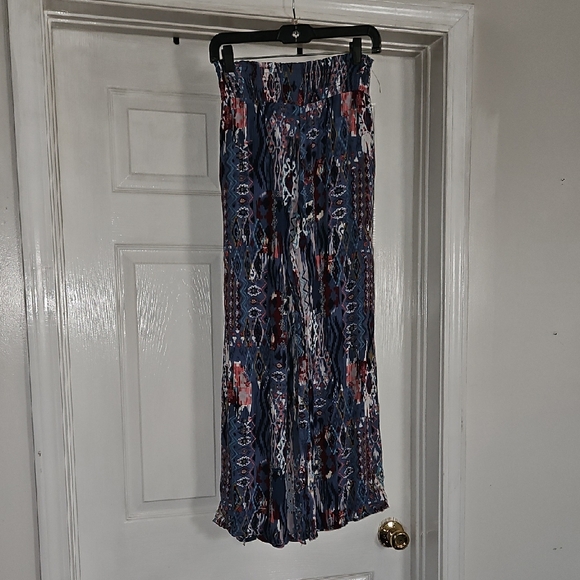 LA MIEL Pants - LA MIEL Blue and Red Wide Leg Pants